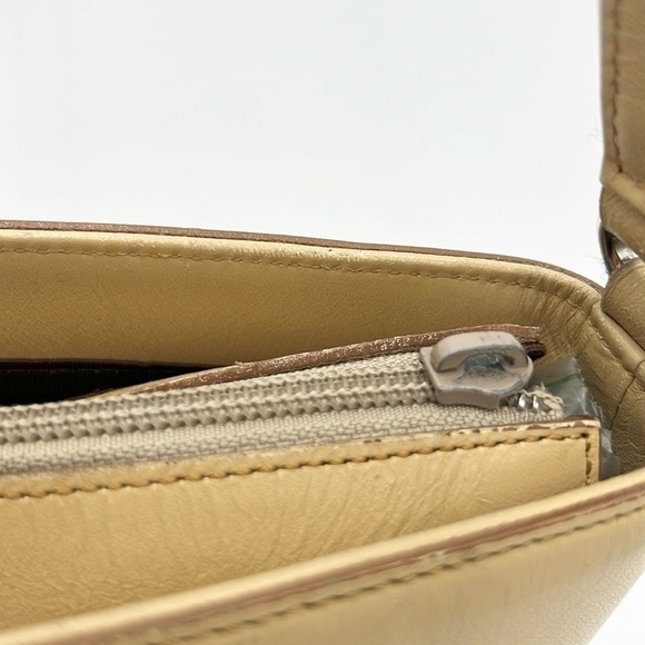 BURBERRY LONDON BEIGE TONAL STITCH COLOR BLOCK LEATHER SHOULDER BAG PURSE - Picture 14 of 14